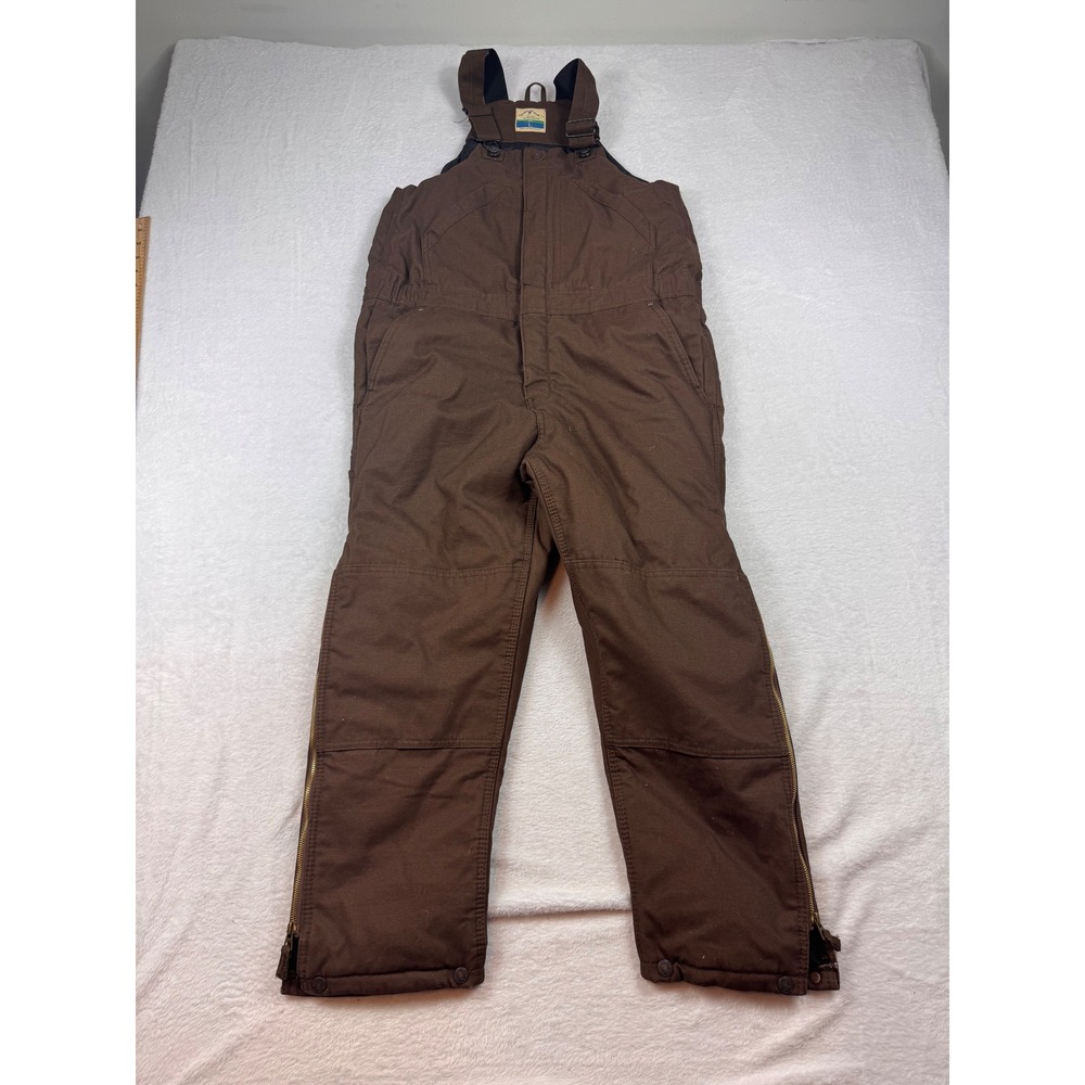 Blue Mountain Kids L Brown Insulated Duck Canvas Bib Overalls Workwear Hunting